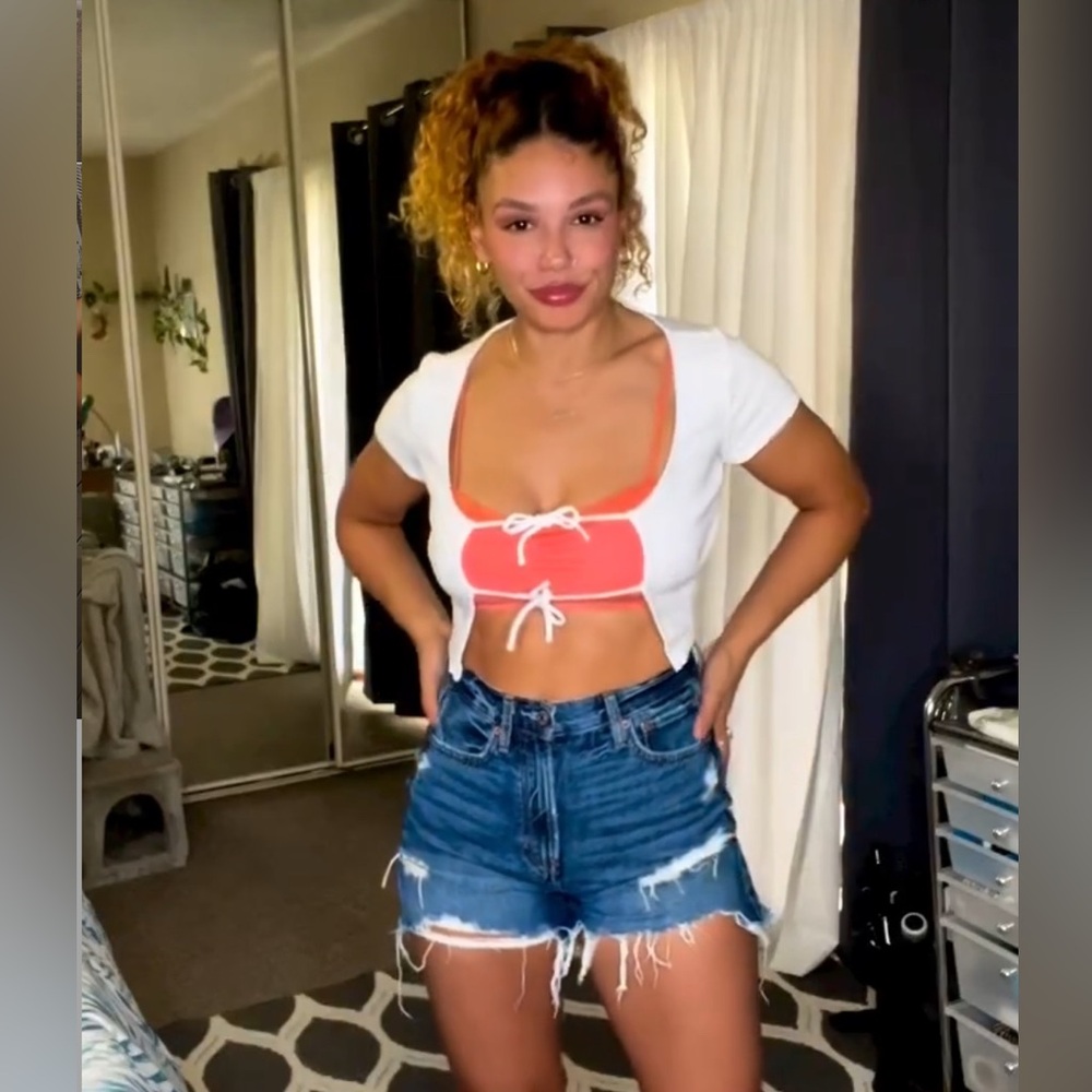 American Eagle Outfitters Distressed Blue Denim Shorts